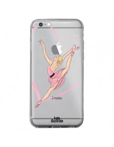 Coque iPhone 6 Plus et 6S Plus Ballerina Jump In The Air Ballerine Danseuse Transparente - kateillustrate