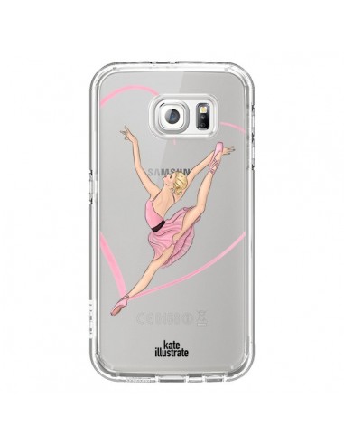 Coque Ballerina Jump In The Air Ballerine Danseuse Transparente pour Samsung Galaxy S6 - kateillustrate