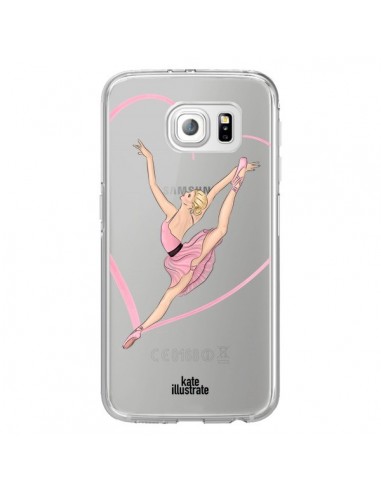 Coque Ballerina Jump In The Air Ballerine Danseuse Transparente pour Samsung Galaxy S6 Edge - kateillustrate