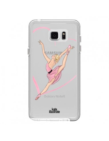 Coque Ballerina Jump In The Air Ballerine Danseuse Transparente pour Samsung Galaxy Note 5 - kateillustrate