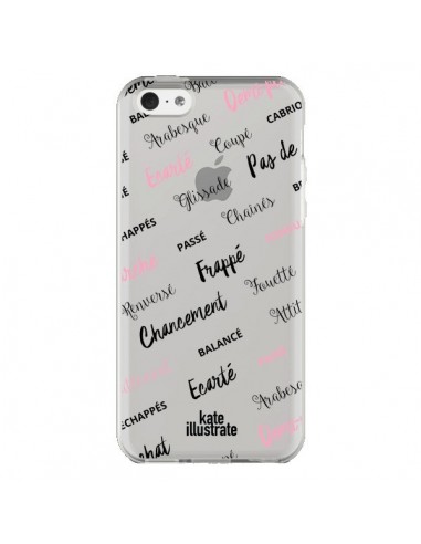 Coque iPhone 5C Ballerina Ballerine Mots Transparente - kateillustrate