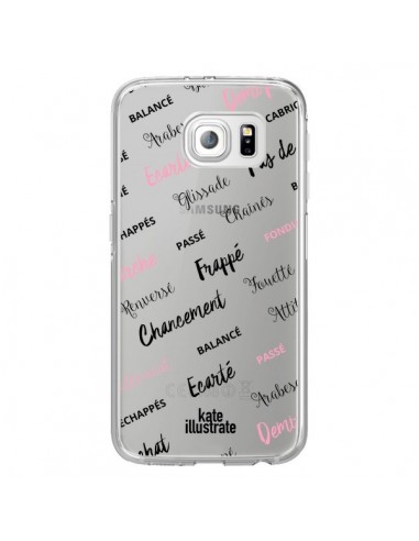 Coque Ballerina Ballerine Mots Transparente pour Samsung Galaxy S6 Edge - kateillustrate