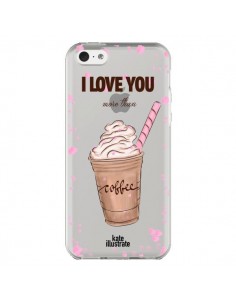 Coque iPhone 5C I love you More Than Coffee Glace Amour...