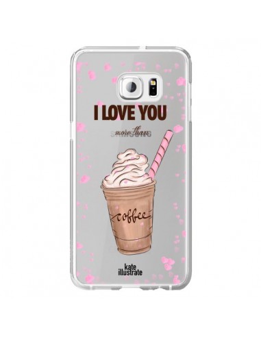 Coque I love you More Than Coffee Glace Amour Transparente pour Samsung Galaxy S6 Edge Plus - kateillustrate