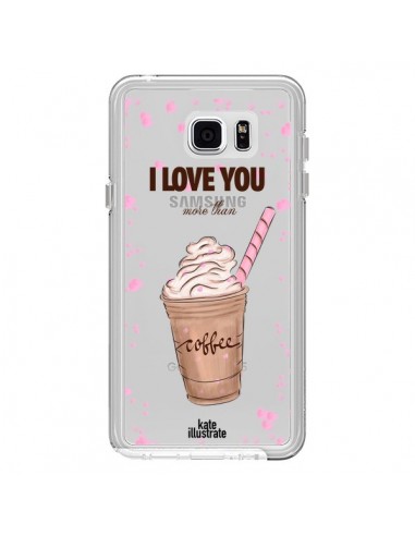 Coque I love you More Than Coffee Glace Amour Transparente pour Samsung Galaxy Note 5 - kateillustrate
