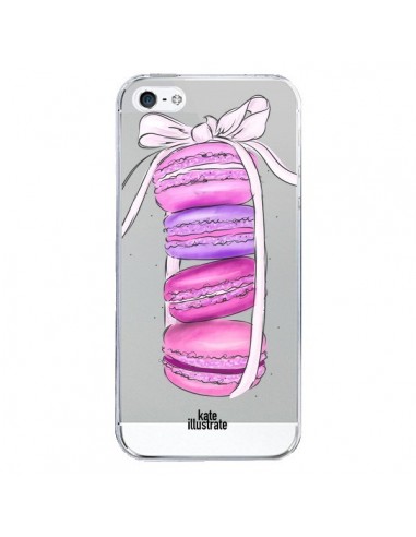 Coque iPhone 5/5S et SE Macarons Pink Purple Rose Violet Transparente - kateillustrate