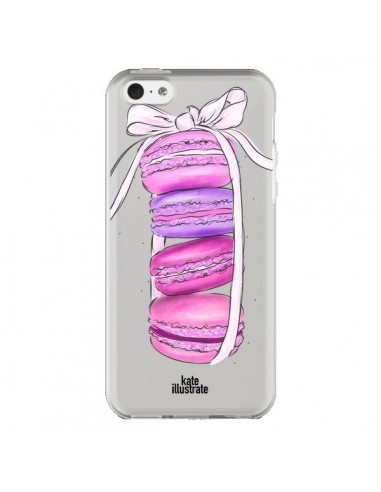 Coque iPhone 5C Macarons Pink Purple Rose Violet Transparente - kateillustrate