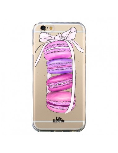Coque iPhone 6 et 6S Macarons Pink Purple Rose Violet Transparente - kateillustrate