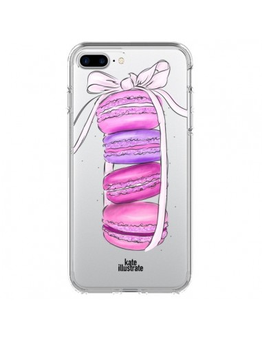 Coque iPhone 7 Plus et 8 Plus Macarons Pink Purple Rose Violet Transparente - kateillustrate