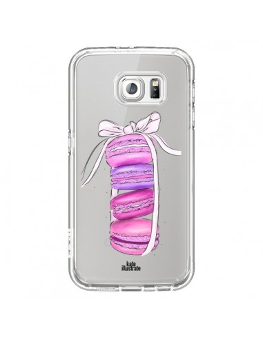Coque Macarons Pink Purple Rose Violet Transparente pour Samsung Galaxy S6 - kateillustrate