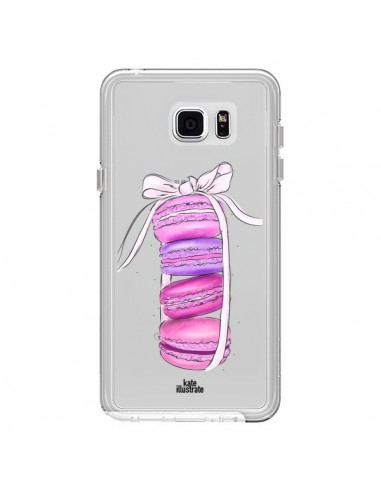 Coque Macarons Pink Purple Rose Violet Transparente pour Samsung Galaxy Note 5 - kateillustrate