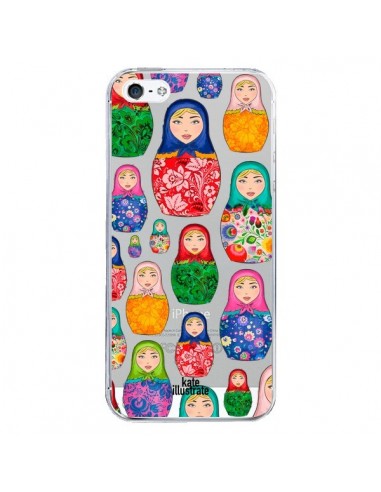 Coque iPhone 5/5S et SE Matryoshka Dolls Poupées Russes Transparente - kateillustrate