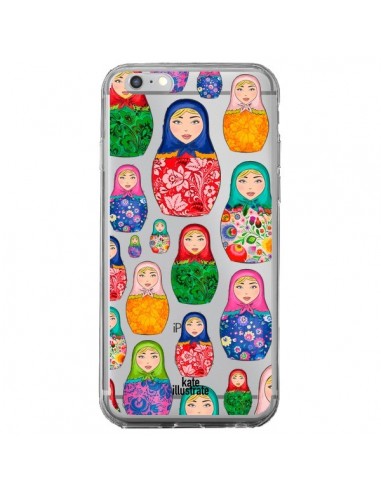 Coque iPhone 6 Plus et 6S Plus Matryoshka Dolls Poupées Russes Transparente - kateillustrate
