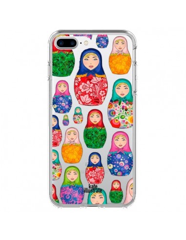 Coque iPhone 7 Plus et 8 Plus Matryoshka Dolls Poupées Russes Transparente - kateillustrate