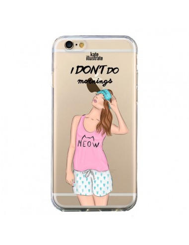 Coque iPhone 6 et 6S I Don't Do Mornings Matin Transparente - kateillustrate