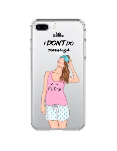 Coque iPhone 7 Plus et 8 Plus I Don't Do Mornings Matin Transparente - kateillustrate