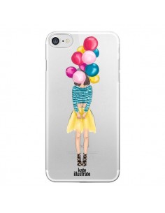 Coque iPhone 7/8 et SE 2020 Girls Balloons Ballons Fille...