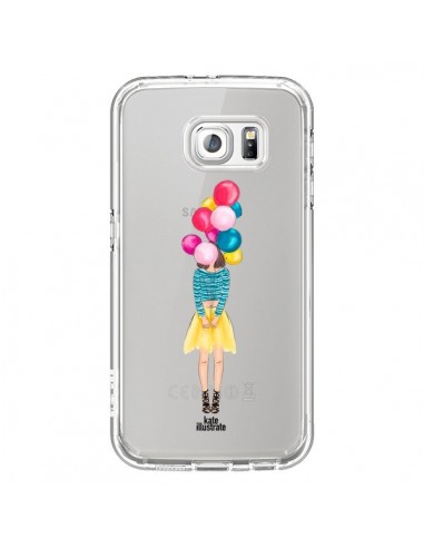 Coque Girls Balloons Ballons Fille Transparente pour Samsung Galaxy S6 - kateillustrate