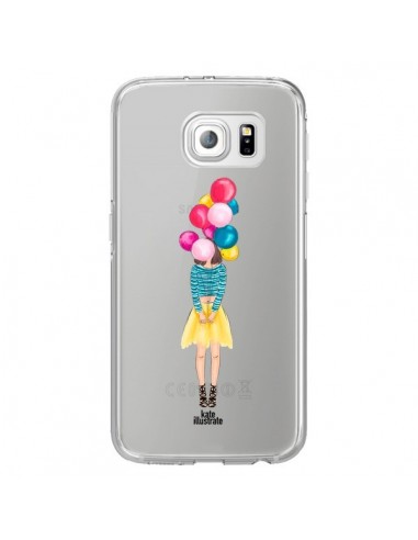 Coque Girls Balloons Ballons Fille Transparente pour Samsung Galaxy S6 Edge - kateillustrate