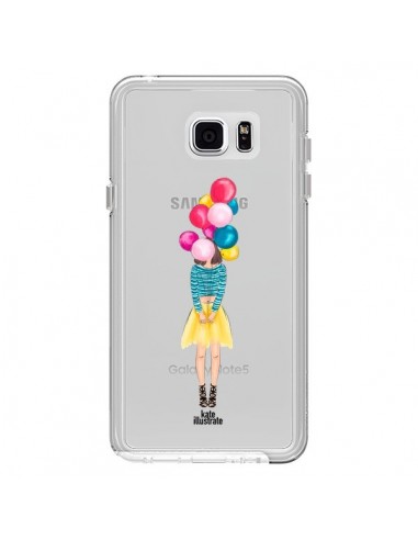 Coque Girls Balloons Ballons Fille Transparente pour Samsung Galaxy Note 5 - kateillustrate