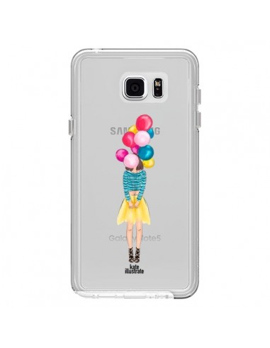 Coque Girls Balloons Ballons Fille Transparente pour Samsung Galaxy Note 5 - kateillustrate