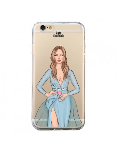 Coque iPhone 6 et 6S Cheers Diner Gala Champagne Transparente - kateillustrate