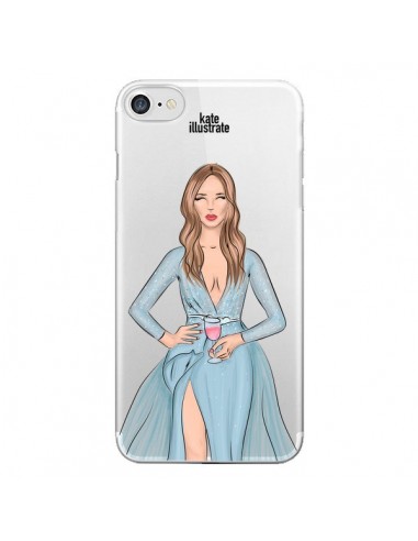 Coque iPhone 7/8 et SE 2020 Cheers Diner Gala Champagne Transparente - kateillustrate