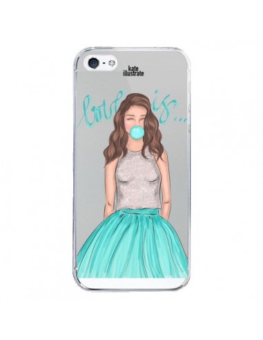 Coque iPhone 5/5S et SE Bubble Girls Tiffany Bleu Transparente - kateillustrate