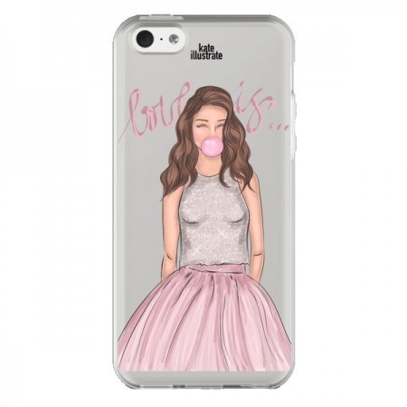 Coque iPhone 5C Bubble Girl Tiffany Rose Transparente - kateillustrate