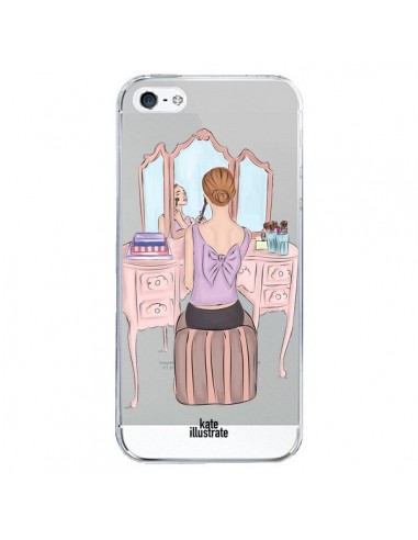 Coque iPhone 5/5S et SE Vanity Coiffeuse Make Up Transparente - kateillustrate