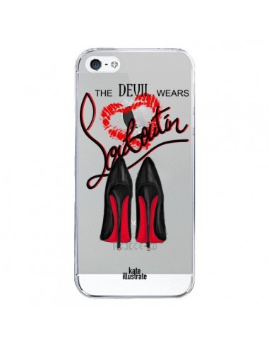 Coque iPhone 5/5S et SE The Devil Wears Shoes Demon Chaussures Transparente - kateillustrate