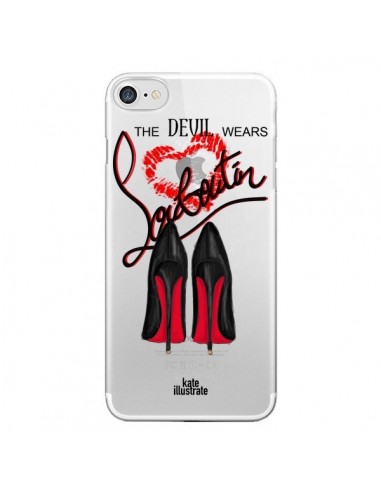 Coque iPhone 7/8 et SE 2020 The Devil Wears Shoes Demon Chaussures Transparente - kateillustrate