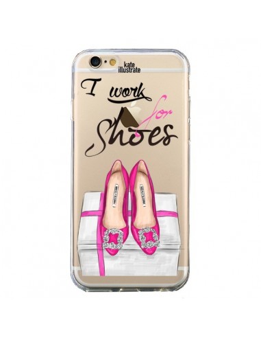 Coque iPhone 6 et 6S I Work For Shoes Chaussures Transparente - kateillustrate