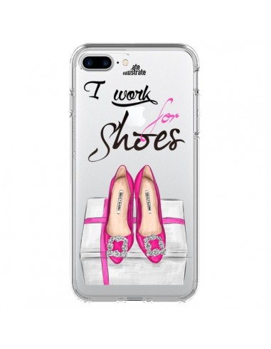 Coque iPhone 7 Plus et 8 Plus I Work For Shoes Chaussures Transparente - kateillustrate