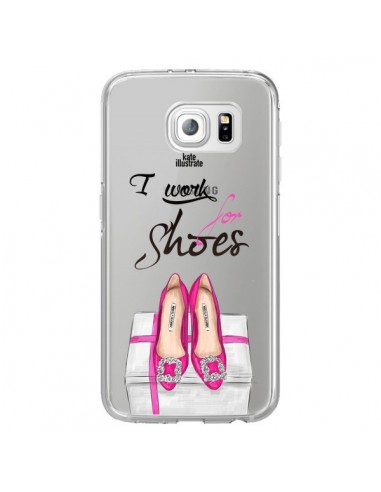 Coque I Work For Shoes Chaussures Transparente pour Samsung Galaxy S6 Edge - kateillustrate