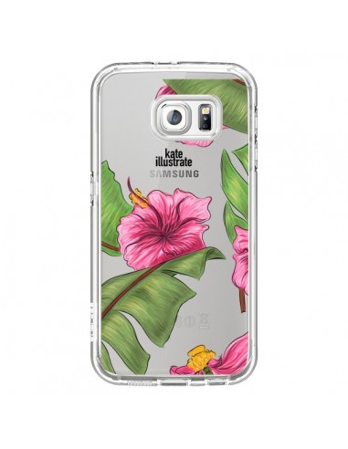 Coque Tropical Leaves Fleurs Feuilles Transparente pour Samsung Galaxy S7 - kateillustrate