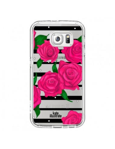 Coque Roses Rose Fleurs Flowers Transparente pour Samsung Galaxy S6 - kateillustrate
