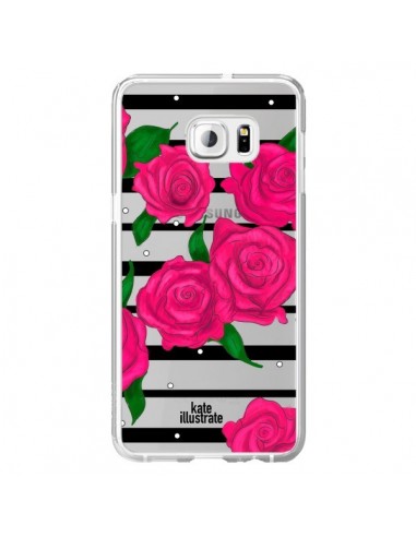 Coque Roses Rose Fleurs Flowers Transparente pour Samsung Galaxy S6 Edge Plus - kateillustrate