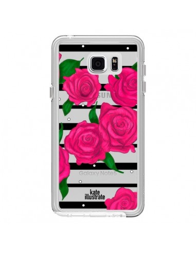 Coque Roses Rose Fleurs Flowers Transparente pour Samsung Galaxy Note 5 - kateillustrate