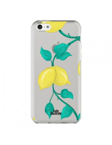 Coque iPhone 5C Lemons Citrons Transparente - kateillustrate