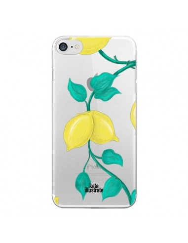 Coque iPhone 7/8 et SE 2020 Lemons Citrons Transparente - kateillustrate