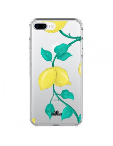 Coque iPhone 7 Plus et 8 Plus Lemons Citrons Transparente - kateillustrate