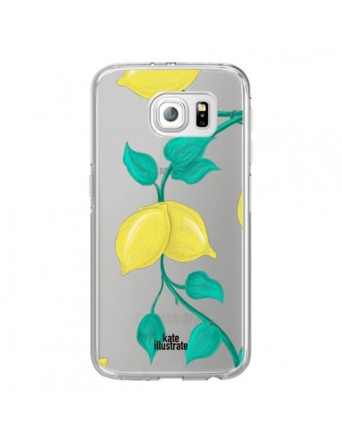 Coque Lemons Citrons Transparente pour Samsung Galaxy S6 Edge - kateillustrate