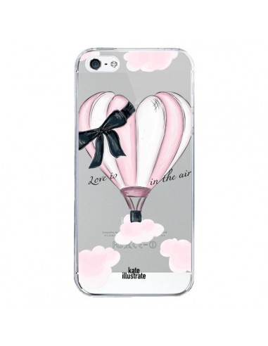 Coque iPhone 5/5S et SE Love is in the Air Love Montgolfier Transparente - kateillustrate