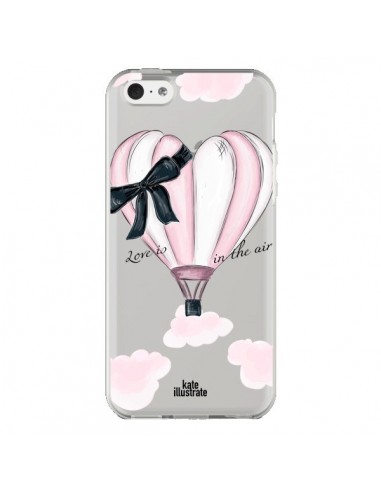 Coque iPhone 5C Love is in the Air Love Montgolfier Transparente - kateillustrate