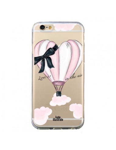 Coque iPhone 6 et 6S Love is in the Air Love Montgolfier Transparente - kateillustrate