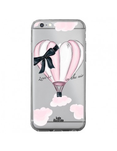 Coque iPhone 6 Plus et 6S Plus Love is in the Air Love Montgolfier Transparente - kateillustrate