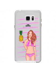 Coque Malibu Ananas Plage Ete Rose Transparente pour Samsung Galaxy Note 5 - kateillustrate