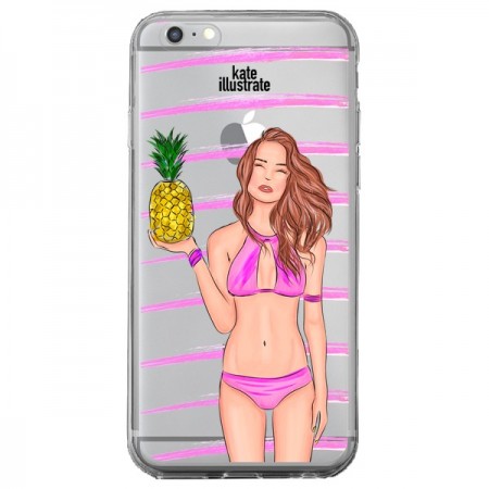 Coque Malibu Ananas Plage Ete Rose Transparente pour iPhone 6 Plus et 6S Plus - kateillustrate Coque Malibu Ananas Plage Ete Rose Transparente pour iPhone 6 Plus et 6S Plus - kateillustrate