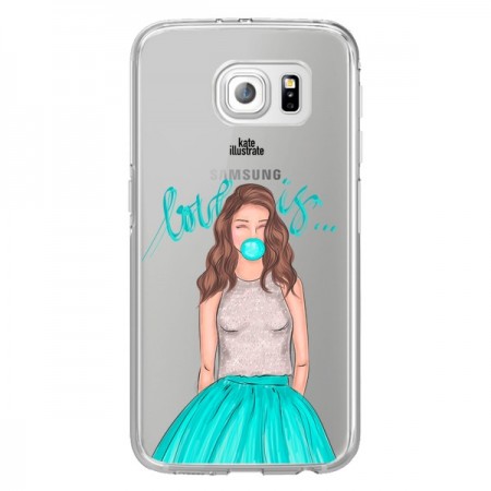 Coque Bubble Girls Tiffany Bleu Transparente pour Samsung Galaxy S6 Edge - kateillustrate Coque Bubble Girls Tiffany Bleu Transparente pour Samsung Galaxy S6 Edge - kateillustrate